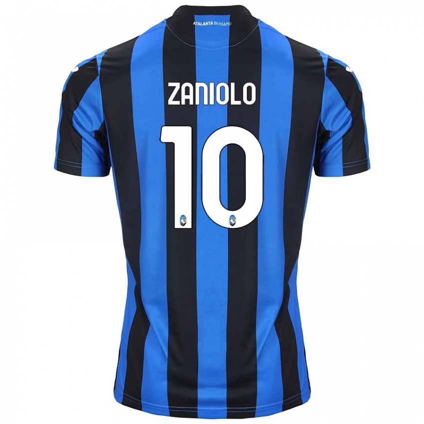 Niño Camiseta Nicolo Zaniolo #10 Azul Negro 1ª Equipación 2024/25 La Camisa Chile