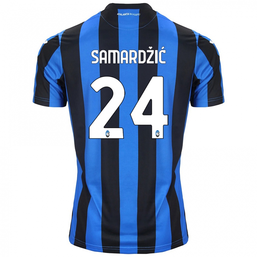 Niño Camiseta Lazar Samardžić #24 Azul Negro 1ª Equipación 2024/25 La Camisa Chile