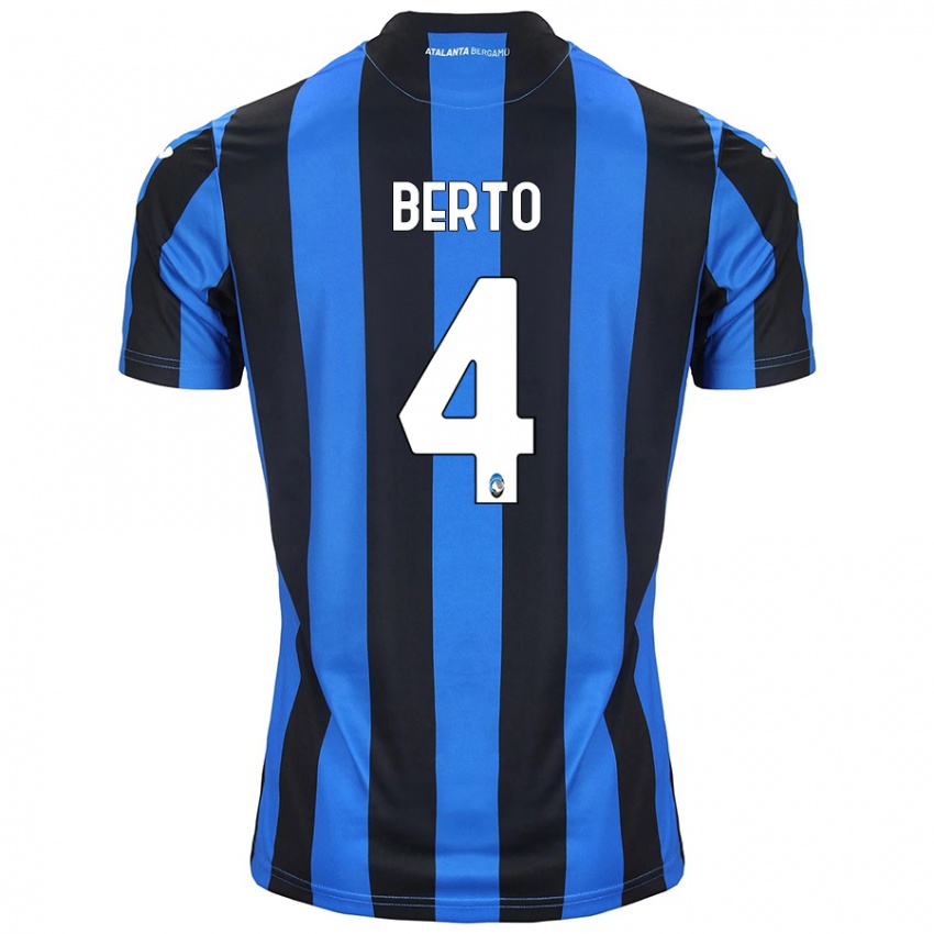 Niño Camiseta Gabriele Berto #4 Azul Negro 1ª Equipación 2024/25 La Camisa Chile