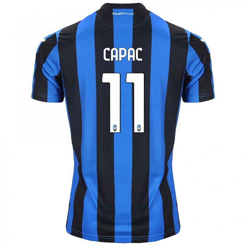 Niño Camiseta Alexandru Capac #11 Azul Negro 1ª Equipación 2024/25 La Camisa Chile