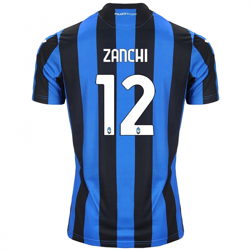 Niño Camiseta Edoardo Zanchi #12 Azul Negro 1ª Equipación 2024/25 La Camisa Chile