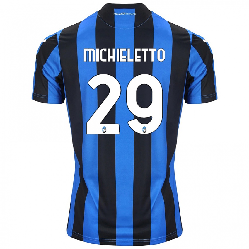 Niño Camiseta Andrea Michieletto #29 Azul Negro 1ª Equipación 2024/25 La Camisa Chile