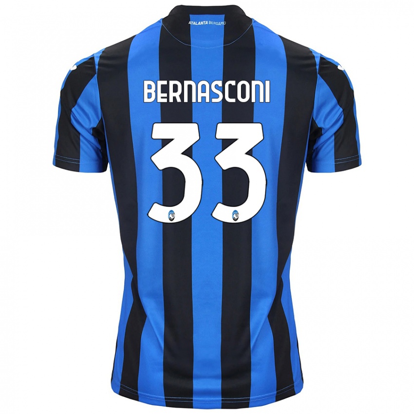 Niño Camiseta Lorenzo Bernasconi #33 Azul Negro 1ª Equipación 2024/25 La Camisa Chile