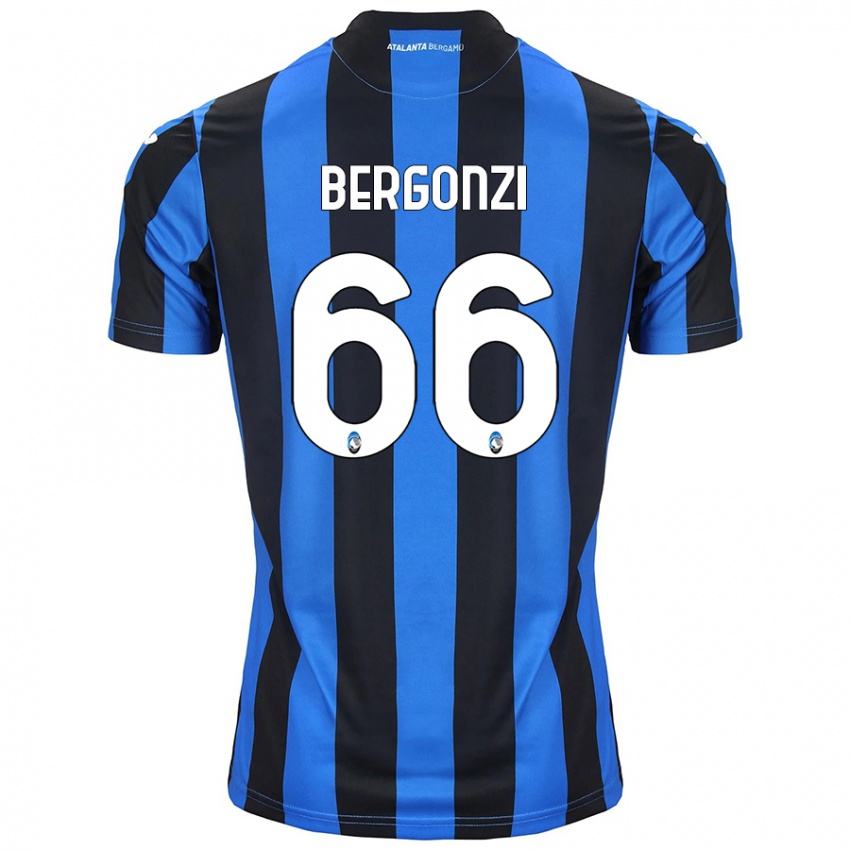 Niño Camiseta Federico Bergonzi #66 Azul Negro 1ª Equipación 2024/25 La Camisa Chile