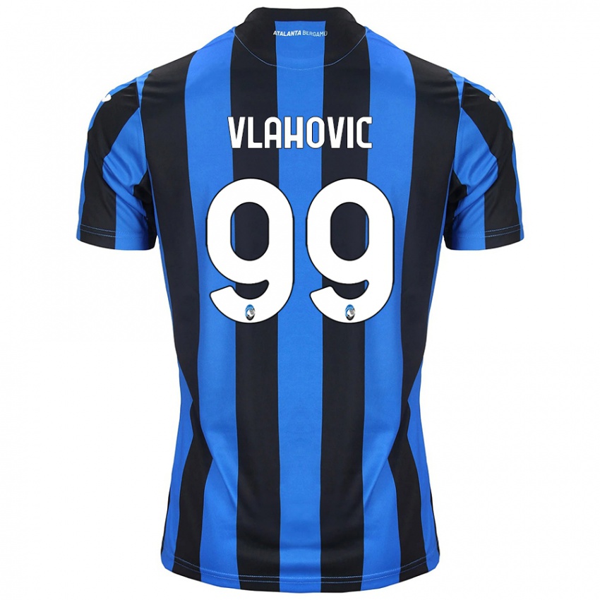 Niño Camiseta Vanja Vlahovic #99 Azul Negro 1ª Equipación 2024/25 La Camisa Chile