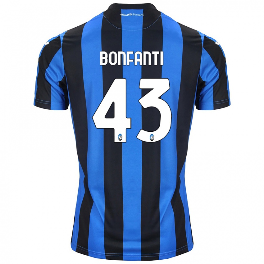 Niño Camiseta Giovanni Bonfanti #43 Azul Negro 1ª Equipación 2024/25 La Camisa Chile