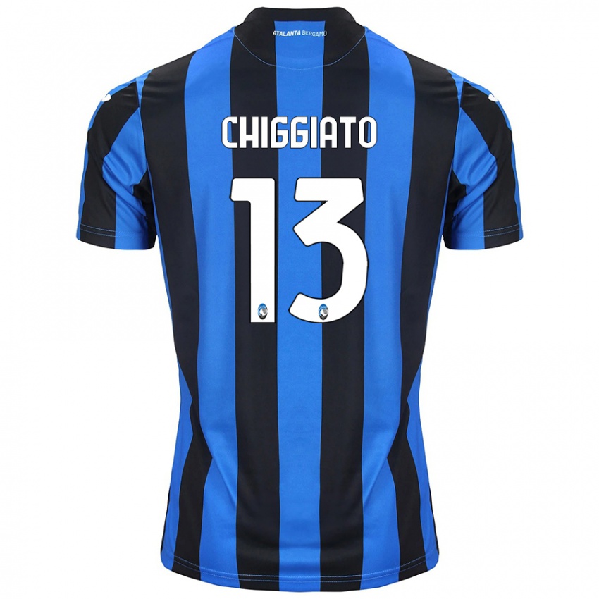 Niño Camiseta Gabriele Chiggiato #13 Azul Negro 1ª Equipación 2024/25 La Camisa Chile