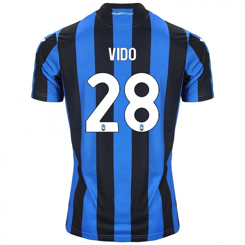 Niño Camiseta Luca Vido #28 Azul Negro 1ª Equipación 2024/25 La Camisa Chile