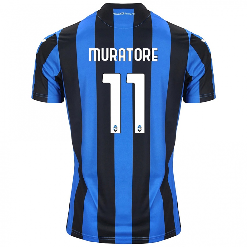 Niño Camiseta Simone Muratore #11 Azul Negro 1ª Equipación 2024/25 La Camisa Chile