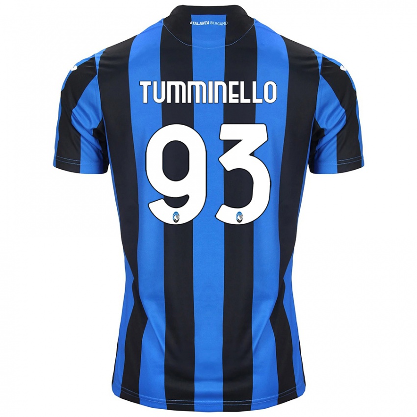 Niño Camiseta Marco Tumminello #93 Azul Negro 1ª Equipación 2024/25 La Camisa Chile