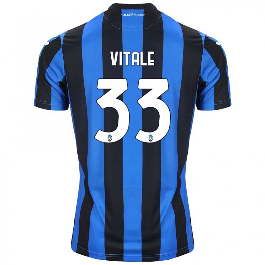 Niño Camiseta Francesca Vitale #33 Azul Negro 1ª Equipación 2024/25 La Camisa Chile