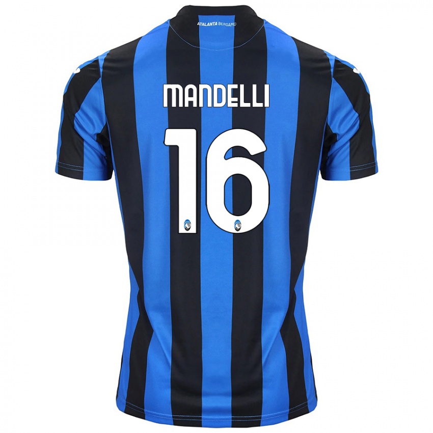 Niño Camiseta Giulia Mandelli #16 Azul Negro 1ª Equipación 2024/25 La Camisa Chile