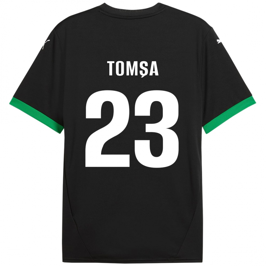 Niño Camiseta Troy Tomșa #23 Negro Verde Oscuro 1ª Equipación 2024/25 La Camisa Chile