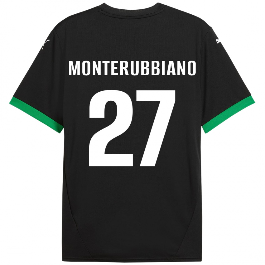 Niño Camiseta Valeria Monterubbiano #27 Negro Verde Oscuro 1ª Equipación 2024/25 La Camisa Chile