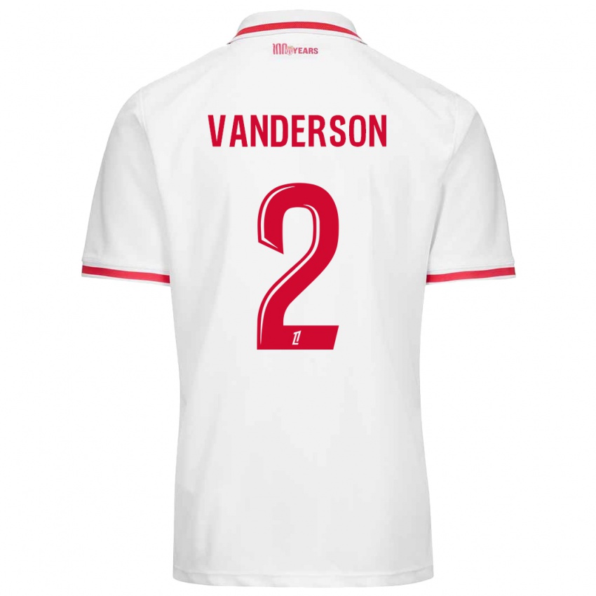 Niño Camiseta Vanderson #2 Blanco Rojo 1ª Equipación 2024/25 La Camisa Chile