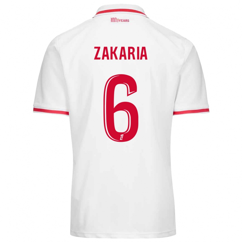 Niño Camiseta Denis Zakaria #6 Blanco Rojo 1ª Equipación 2024/25 La Camisa Chile