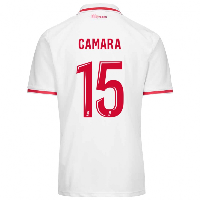 Niño Camiseta Lamine Camara #15 Blanco Rojo 1ª Equipación 2024/25 La Camisa Chile