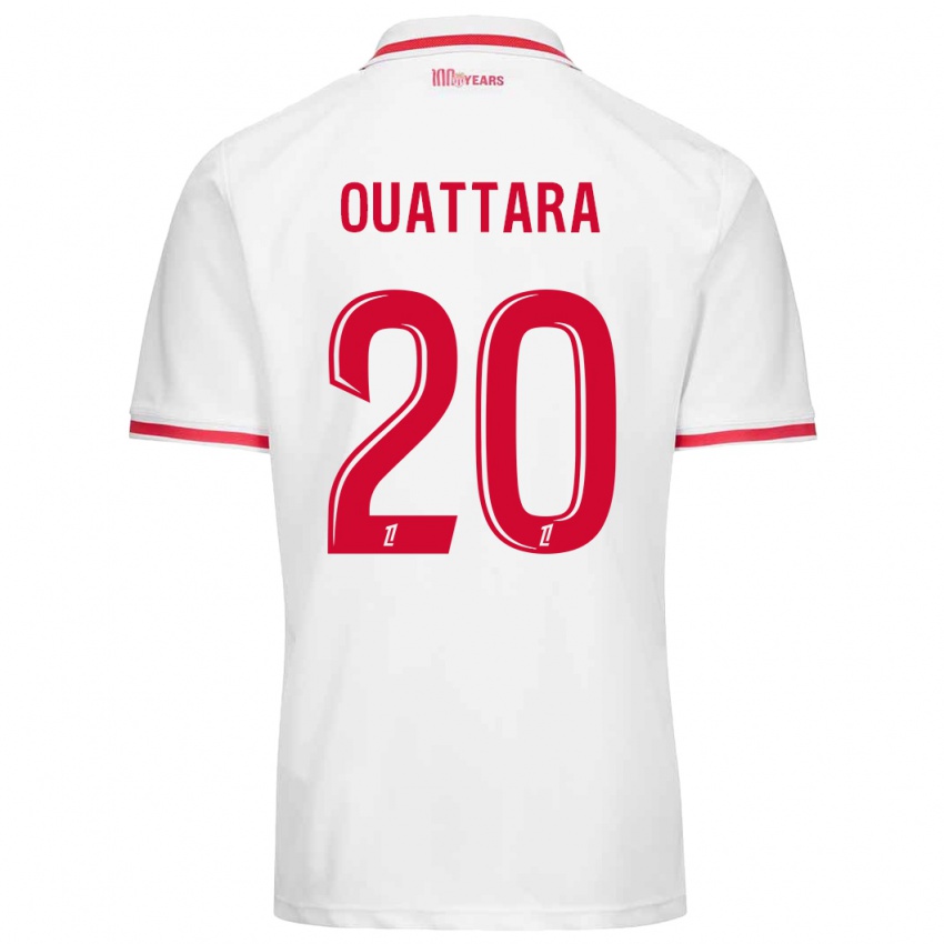 Niño Camiseta Kassoum Ouattara #20 Blanco Rojo 1ª Equipación 2024/25 La Camisa Chile