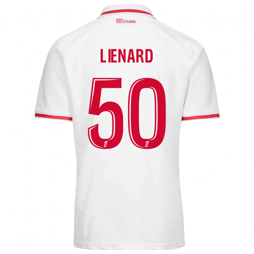 Niño Camiseta Yann Lienard #50 Blanco Rojo 1ª Equipación 2024/25 La Camisa Chile