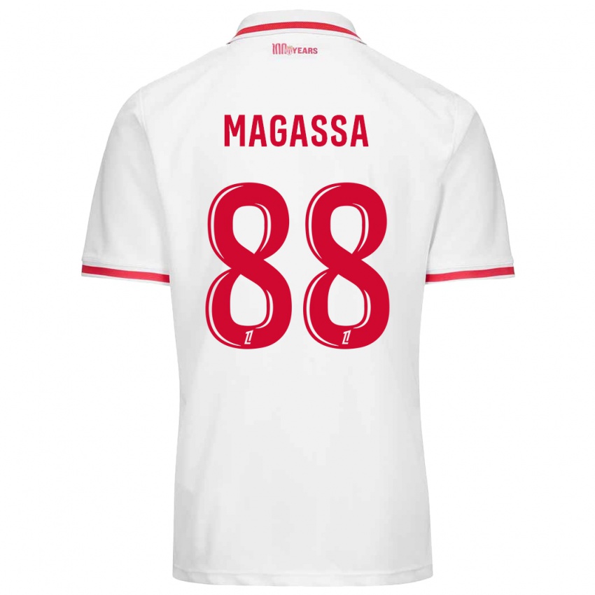 Niño Camiseta Soungoutou Magassa #88 Blanco Rojo 1ª Equipación 2024/25 La Camisa Chile