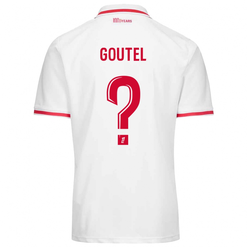 Niño Camiseta Farid Goutel #0 Blanco Rojo 1ª Equipación 2024/25 La Camisa Chile