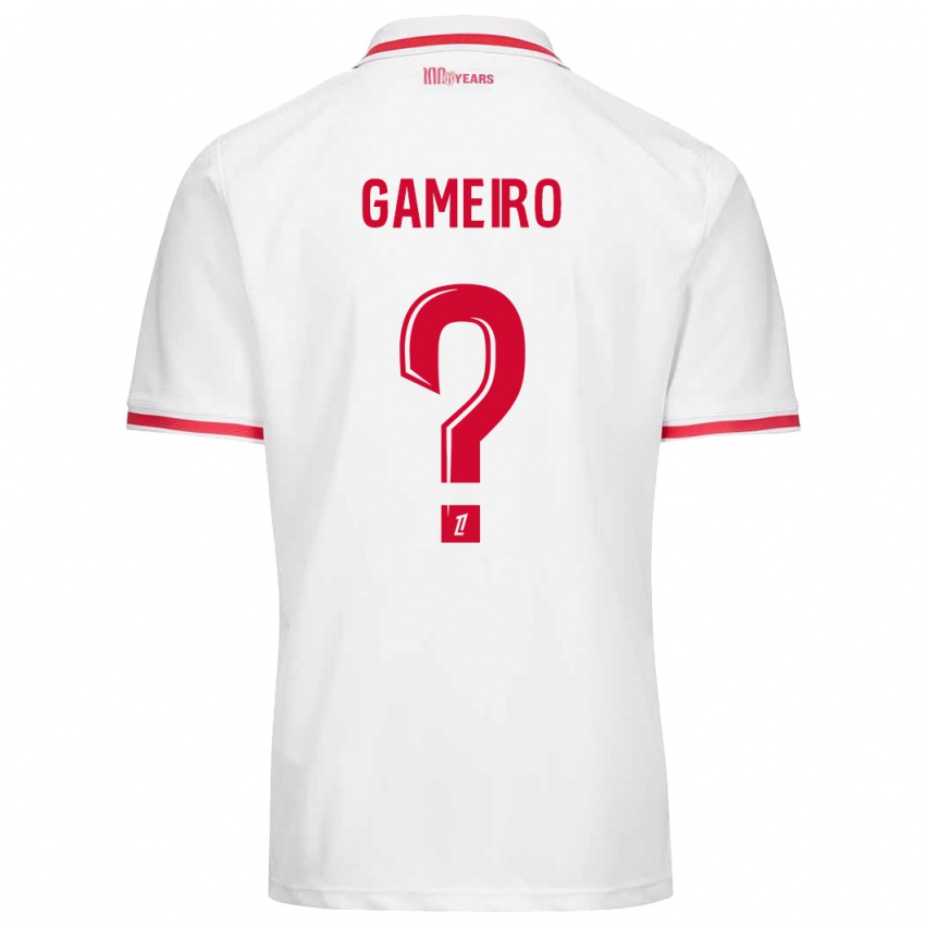 Niño Camiseta Benoît Gameiro #0 Blanco Rojo 1ª Equipación 2024/25 La Camisa Chile