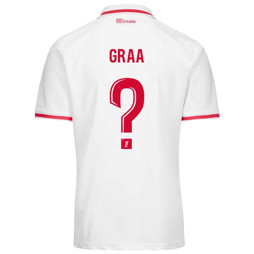 Niño Camiseta Mohamed Graa #0 Blanco Rojo 1ª Equipación 2024/25 La Camisa Chile