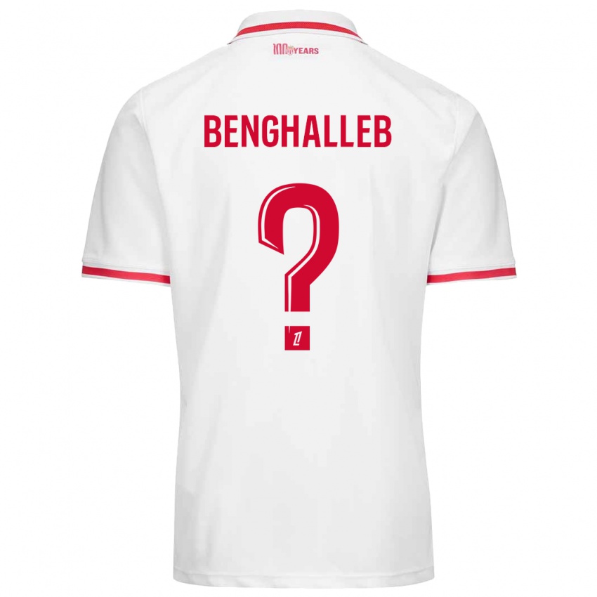 Niño Camiseta Adam Benghalleb #0 Blanco Rojo 1ª Equipación 2024/25 La Camisa Chile