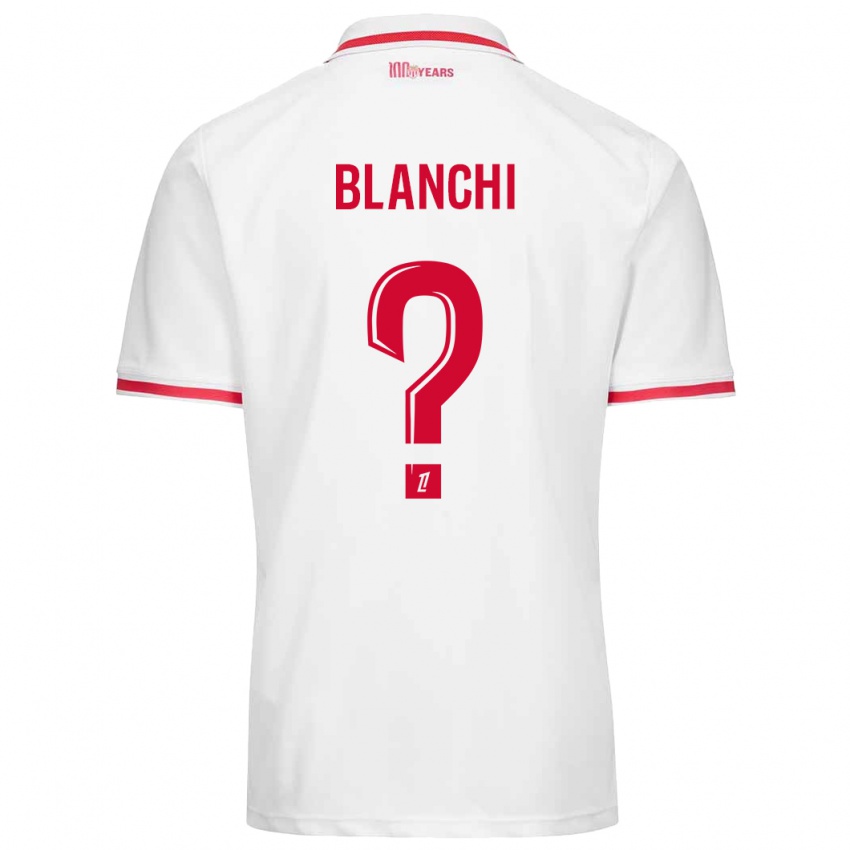 Niño Camiseta Florian Blanchi #0 Blanco Rojo 1ª Equipación 2024/25 La Camisa Chile