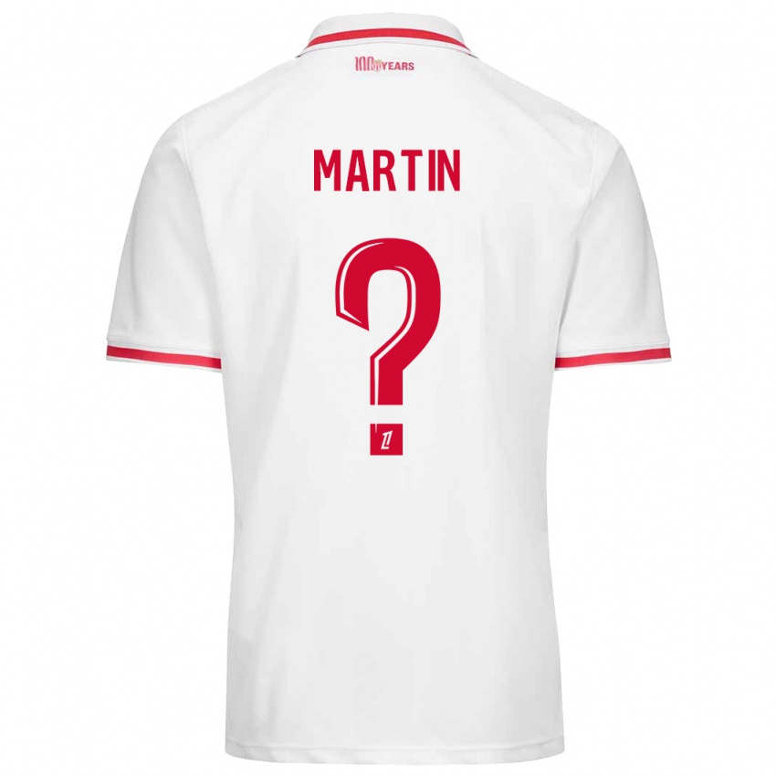 Niño Camiseta Logan Martin #0 Blanco Rojo 1ª Equipación 2024/25 La Camisa Chile