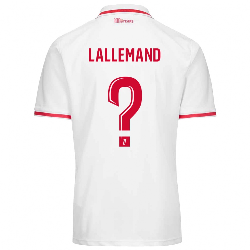 Niño Camiseta Nassim Lallemand #0 Blanco Rojo 1ª Equipación 2024/25 La Camisa Chile