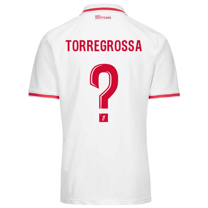 Niño Camiseta Hugo Torregrossa #0 Blanco Rojo 1ª Equipación 2024/25 La Camisa Chile