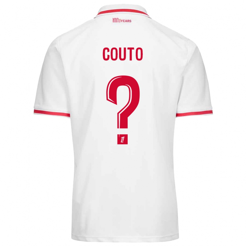 Niño Camiseta Enzo Couto #0 Blanco Rojo 1ª Equipación 2024/25 La Camisa Chile