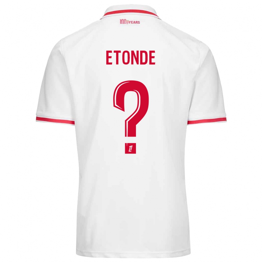 Niño Camiseta Romaric Etonde #0 Blanco Rojo 1ª Equipación 2024/25 La Camisa Chile