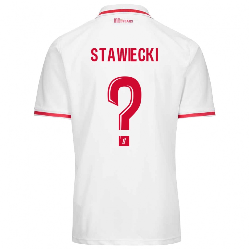 Niño Camiseta Jules Stawiecki #0 Blanco Rojo 1ª Equipación 2024/25 La Camisa Chile