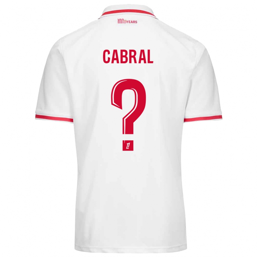 Niño Camiseta Pape Cabral #0 Blanco Rojo 1ª Equipación 2024/25 La Camisa Chile