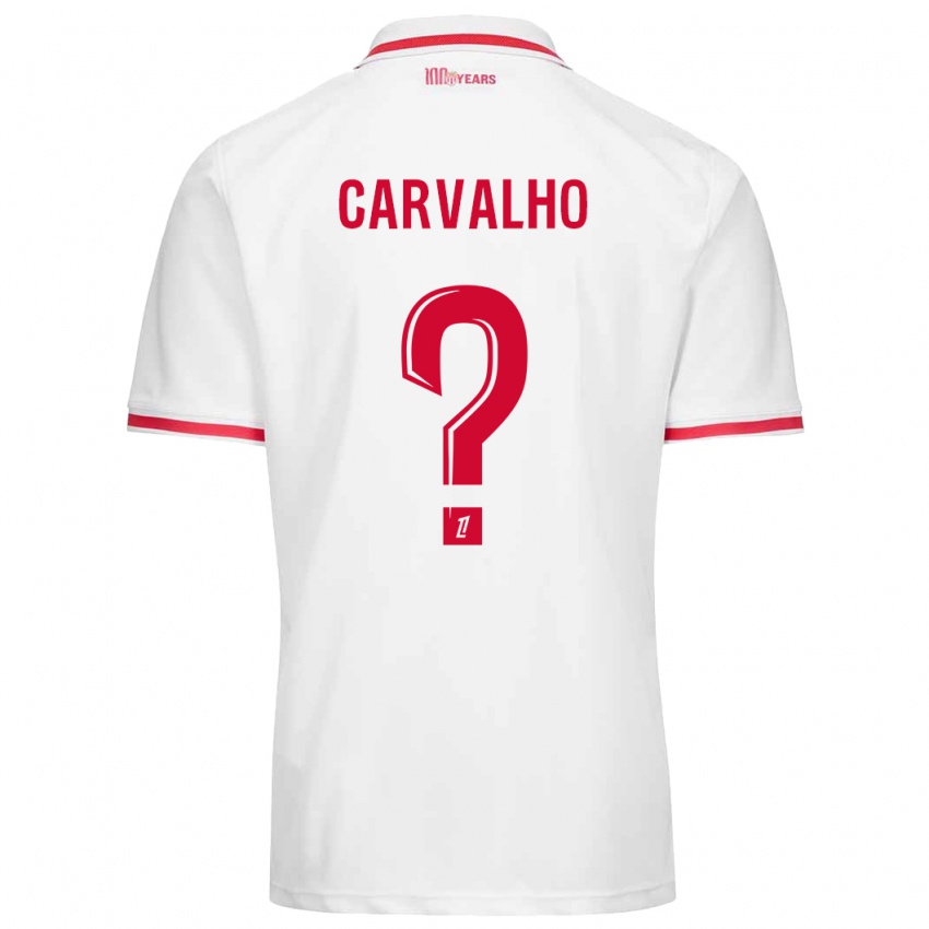 Niño Camiseta Lorenzo Carvalho #0 Blanco Rojo 1ª Equipación 2024/25 La Camisa Chile