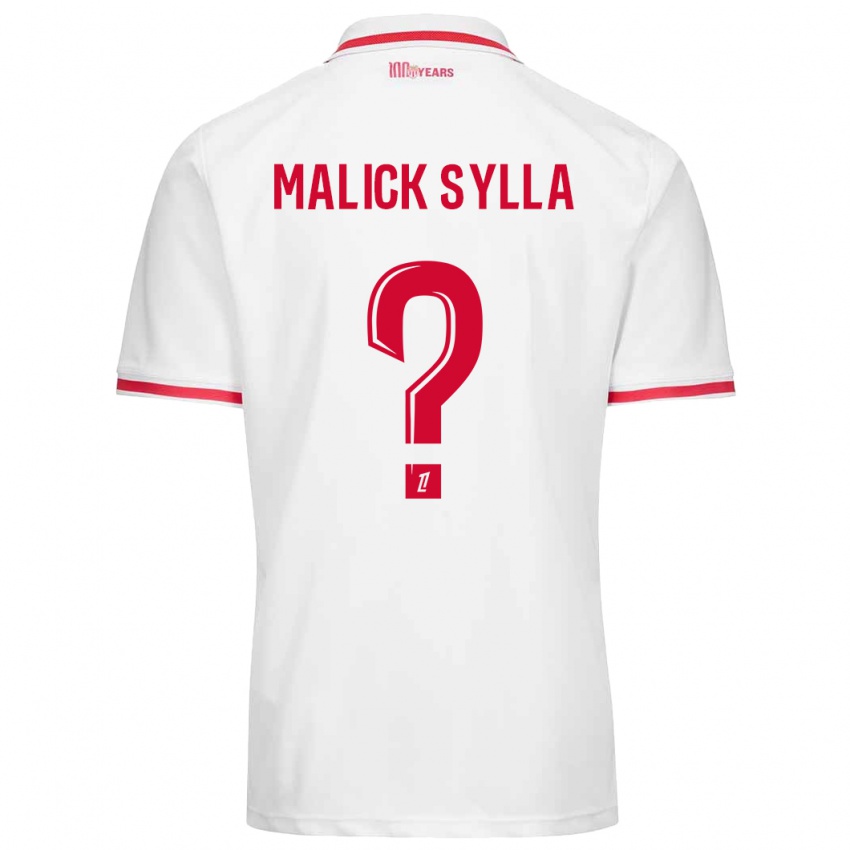 Niño Camiseta Malick Sylla #0 Blanco Rojo 1ª Equipación 2024/25 La Camisa Chile