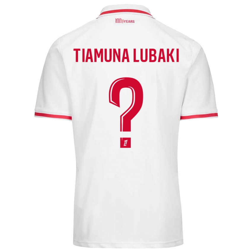 Niño Camiseta Loïc Tiamuna Lubaki #0 Blanco Rojo 1ª Equipación 2024/25 La Camisa Chile