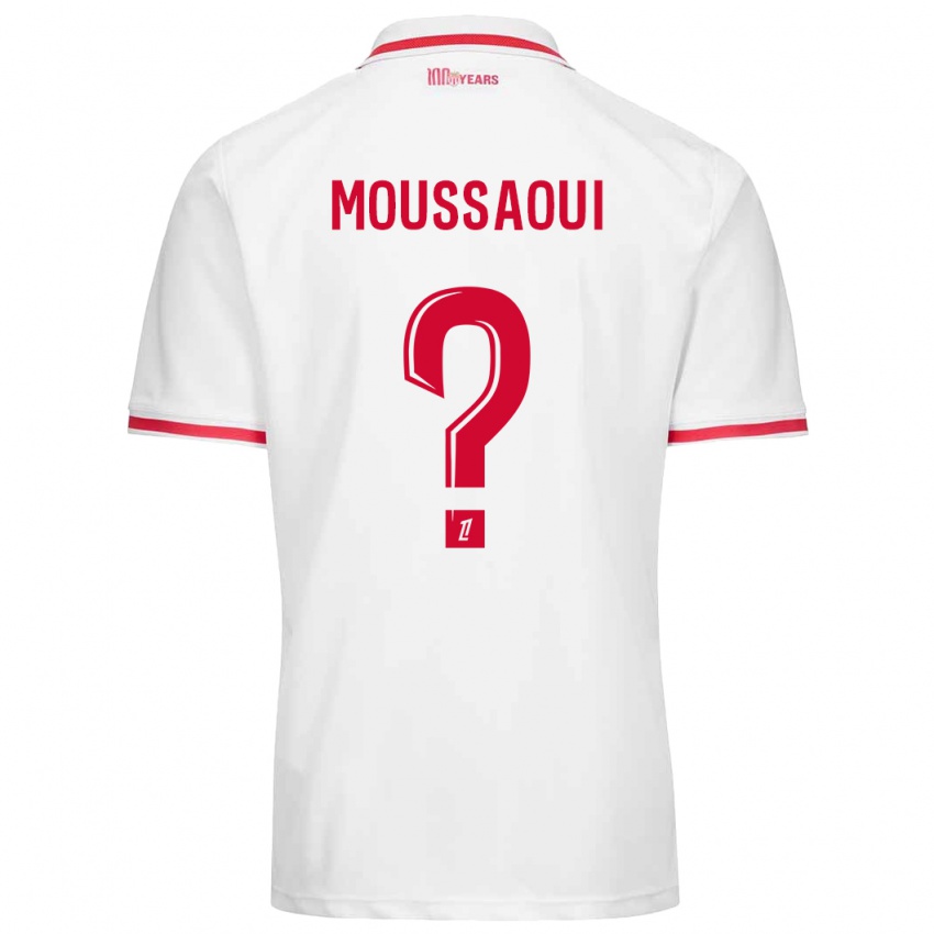 Niño Camiseta Wassim Moussaoui #0 Blanco Rojo 1ª Equipación 2024/25 La Camisa Chile