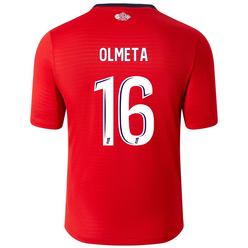 Niño Camiseta Lisandru Olmeta #16 Rojo Blanco 1ª Equipación 2024/25 La Camisa Chile