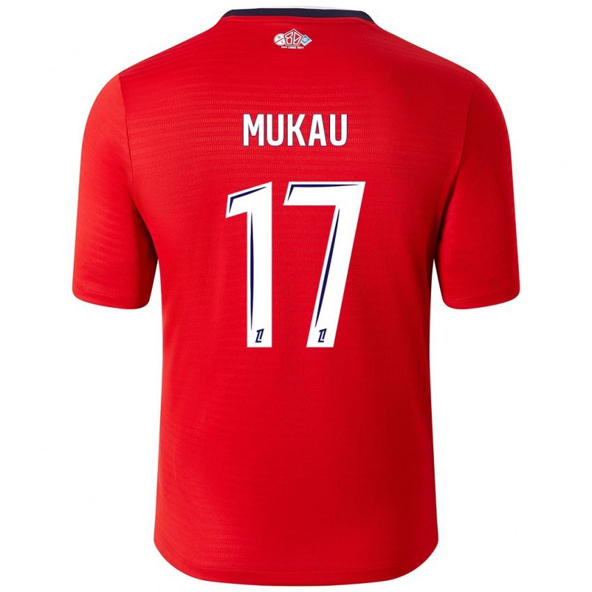 Niño Camiseta Ngal'ayel Mukau #17 Rojo Blanco 1ª Equipación 2024/25 La Camisa Chile