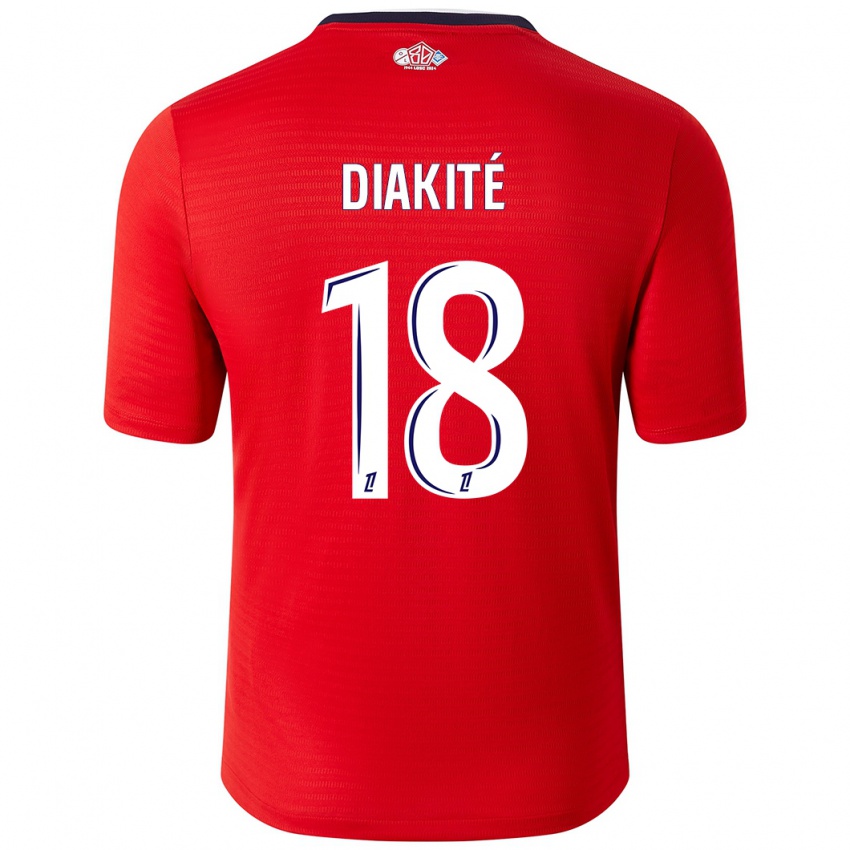 Niño Camiseta Bafodé Diakité #18 Rojo Blanco 1ª Equipación 2024/25 La Camisa Chile