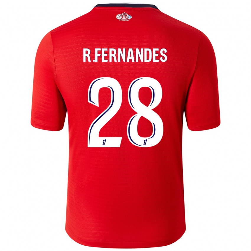 Niño Camiseta Rafael Fernandes #28 Rojo Blanco 1ª Equipación 2024/25 La Camisa Chile