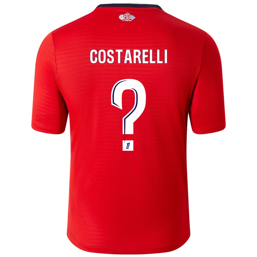 Niño Camiseta Morgan Costarelli #0 Rojo Blanco 1ª Equipación 2024/25 La Camisa Chile