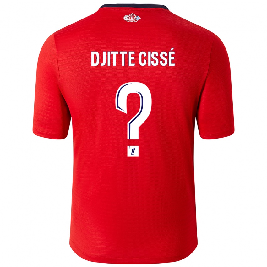 Niño Camiseta Babacar Djitte Cissé #0 Rojo Blanco 1ª Equipación 2024/25 La Camisa Chile