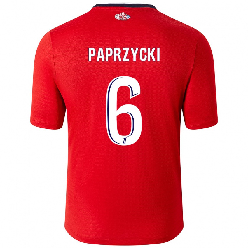 Niño Camiseta Aurore Paprzycki #6 Rojo Blanco 1ª Equipación 2024/25 La Camisa Chile