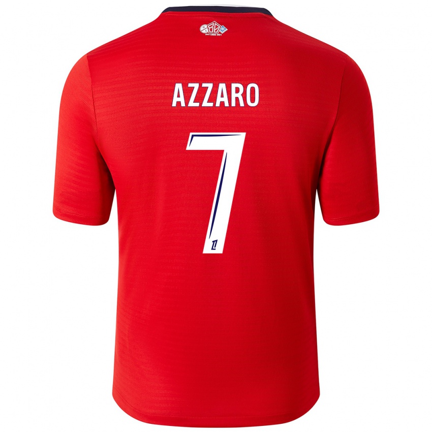 Niño Camiseta Lorena Azzaro #7 Rojo Blanco 1ª Equipación 2024/25 La Camisa Chile