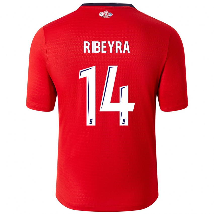 Niño Camiseta Anaïs Ribeyra #14 Rojo Blanco 1ª Equipación 2024/25 La Camisa Chile