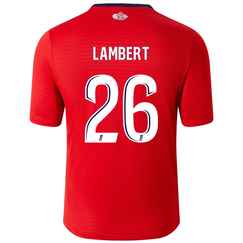 Niño Camiseta Anaïs Lambert #26 Rojo Blanco 1ª Equipación 2024/25 La Camisa Chile